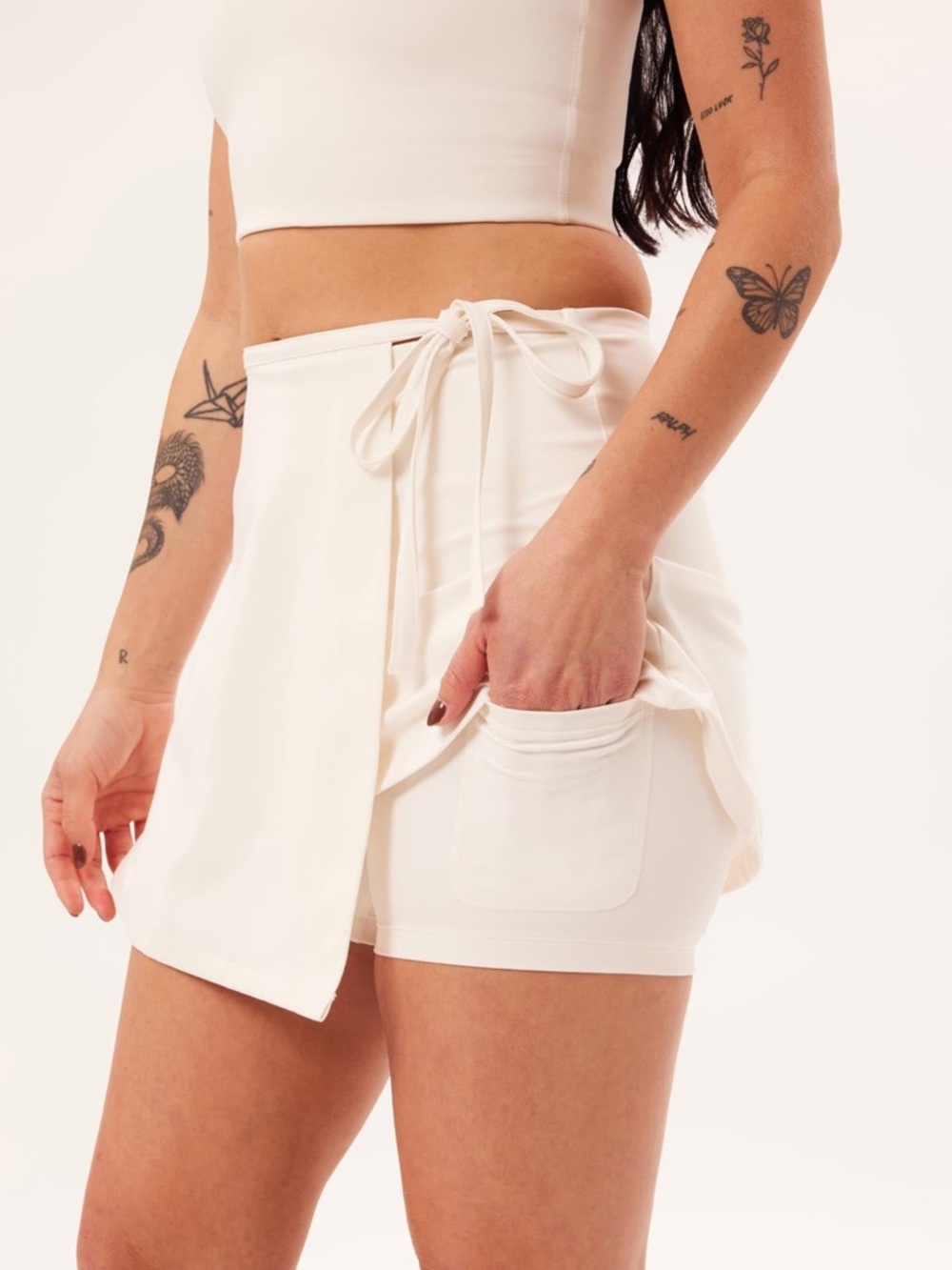 Girlfriend Collective Ivory Weekend Wrap Skort Tennis Pickleball size XXS